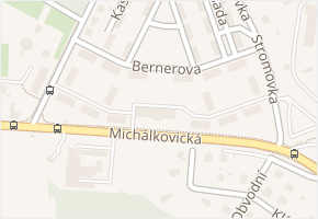 Bernerova v obci Ostrava - mapa ulice