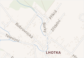Borky v obci Ostrava - mapa ulice
