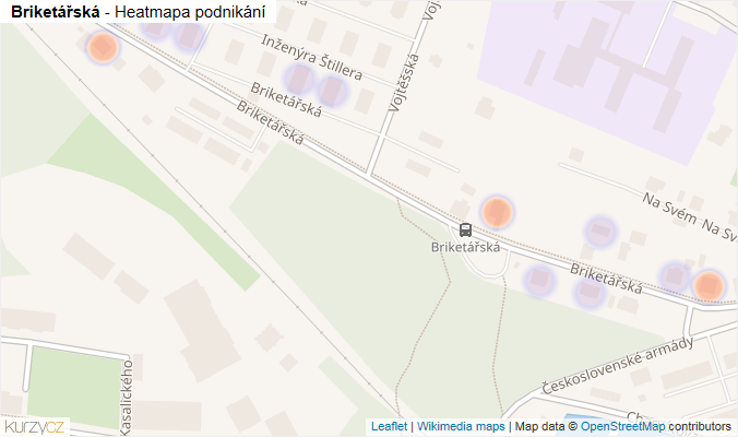 Mapa Briketářská - Firmy v ulici.