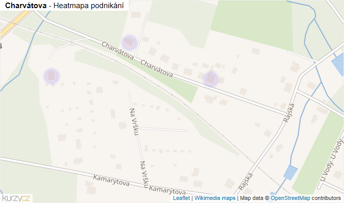 Mapa Charvátova - Firmy v ulici.