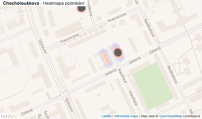 Mapa Chocholouškova - Firmy v ulici.