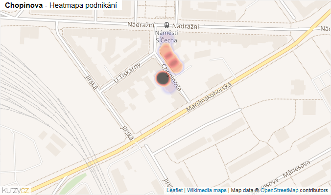 Mapa Chopinova - Firmy v ulici.