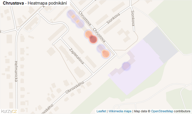 Mapa Chrustova - Firmy v ulici.