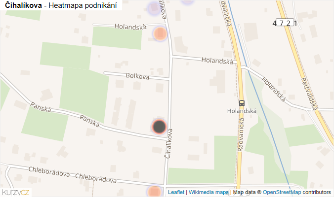 Mapa Čihalíkova - Firmy v ulici.