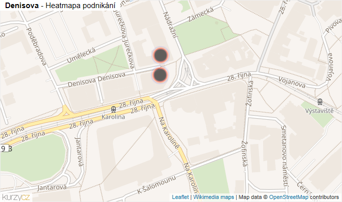 Mapa Denisova - Firmy v ulici.