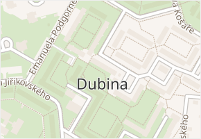 Dubina v obci Ostrava - mapa části obce