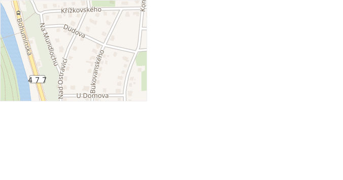 Dudova v obci Ostrava - mapa ulice