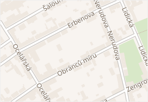 Erbenova v obci Ostrava - mapa ulice
