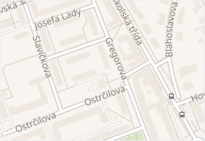Gregorova v obci Ostrava - mapa ulice
