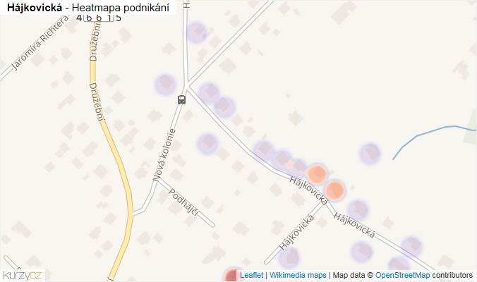 Mapa Hájkovická - Firmy v ulici.