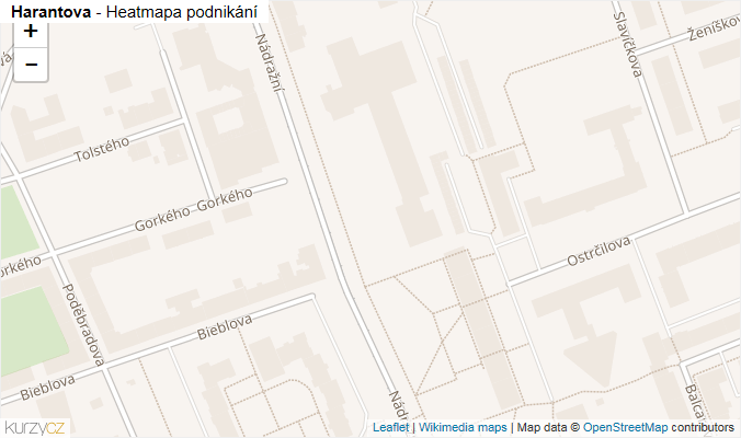 Mapa Harantova - Firmy v ulici.