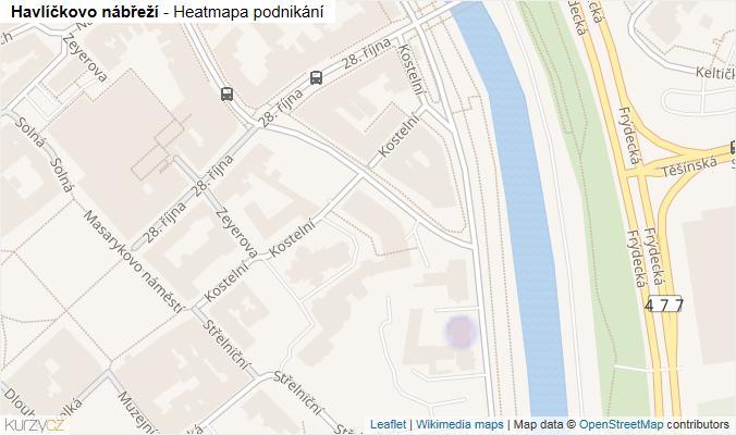 Mapa Havlíčkovo nábřeží - Firmy v ulici.