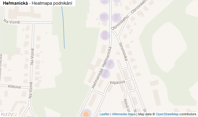 Mapa Heřmanická - Firmy v ulici.