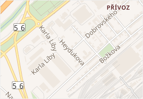 Heydukova v obci Ostrava - mapa ulice