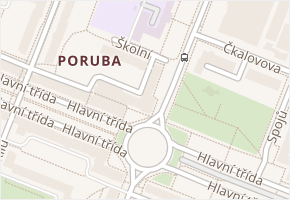 Hlavní třída v obci Ostrava - mapa ulice