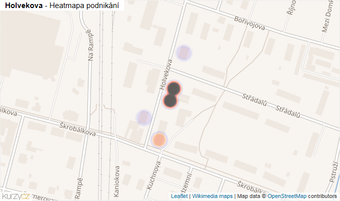 Mapa Holvekova - Firmy v ulici.