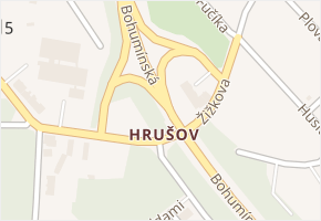 Hrušov v obci Ostrava - mapa části obce