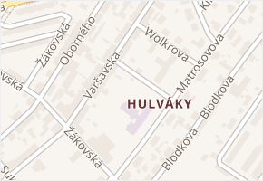 Hulváky v obci Ostrava - mapa části obce