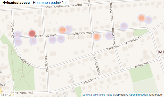 Mapa Hviezdoslavova - Firmy v ulici.