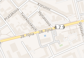 Hynaisova v obci Ostrava - mapa ulice