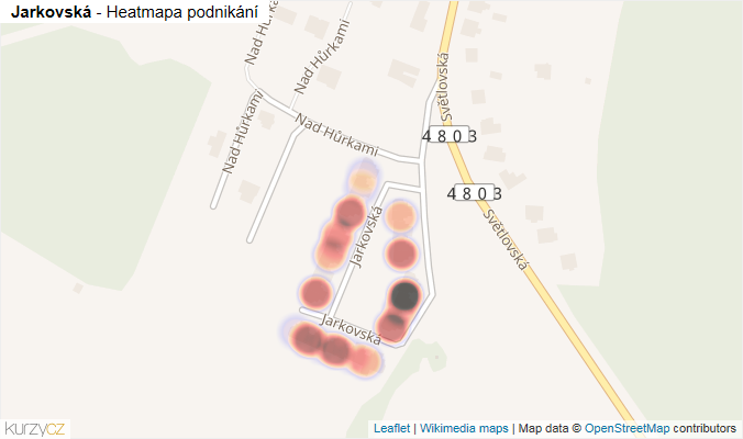 Mapa Jarkovská - Firmy v ulici.