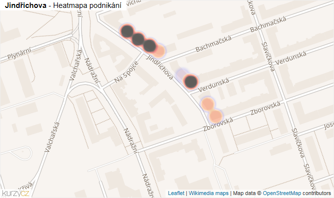 Mapa Jindřichova - Firmy v ulici.