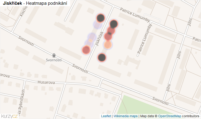 Mapa Jiskřiček - Firmy v ulici.