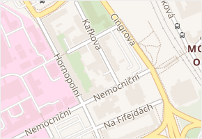 Kafkova v obci Ostrava - mapa ulice