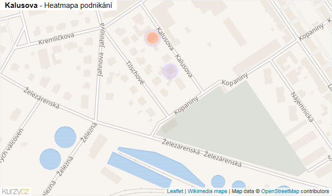 Mapa Kalusova - Firmy v ulici.