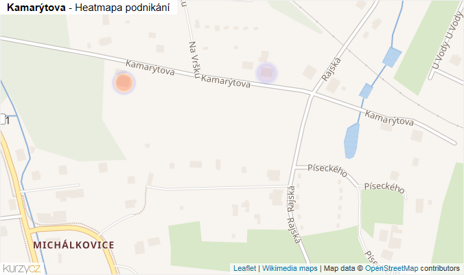 Mapa Kamarýtova - Firmy v ulici.
