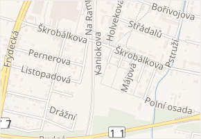 Kaniokova v obci Ostrava - mapa ulice