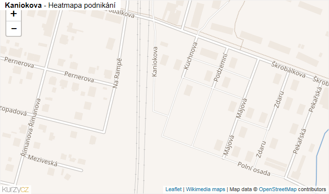 Mapa Kaniokova - Firmy v ulici.