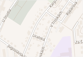 Karpatská v obci Ostrava - mapa ulice