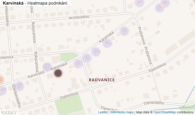 Mapa Karvinská - Firmy v ulici.
