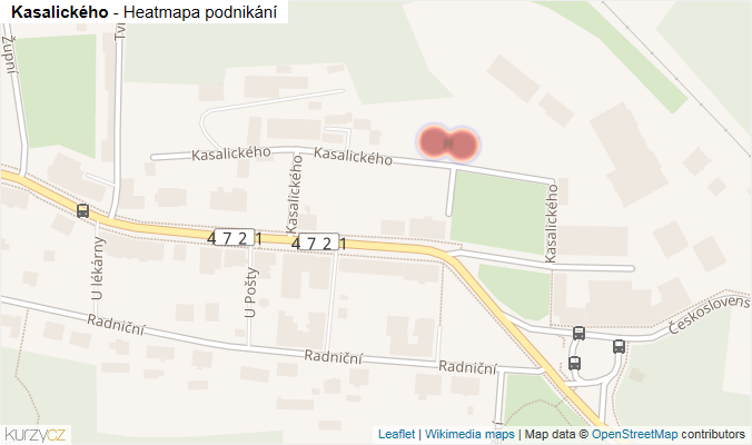 Mapa Kasalického - Firmy v ulici.