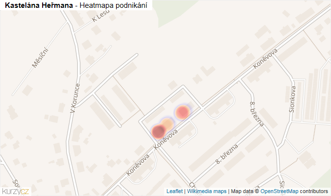 Mapa Kastelána Heřmana - Firmy v ulici.