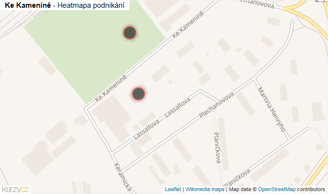 Mapa Ke Kamenině - Firmy v ulici.