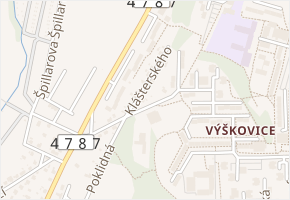 Klášterského v obci Ostrava - mapa ulice