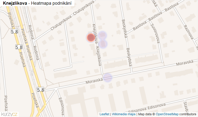 Mapa Knejzlíkova - Firmy v ulici.