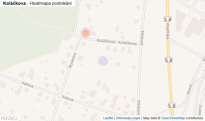Mapa Koláčkova - Firmy v ulici.