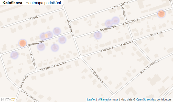 Mapa Kolofíkova - Firmy v ulici.