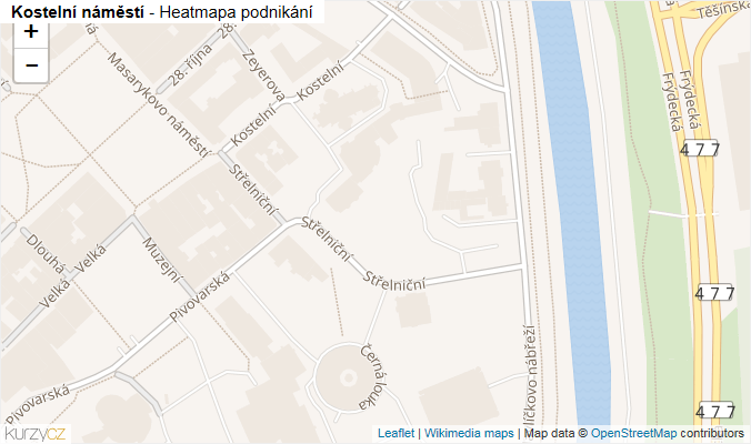 Mapa Kostelní náměstí - Firmy v ulici.