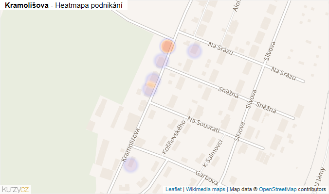 Mapa Kramolišova - Firmy v ulici.