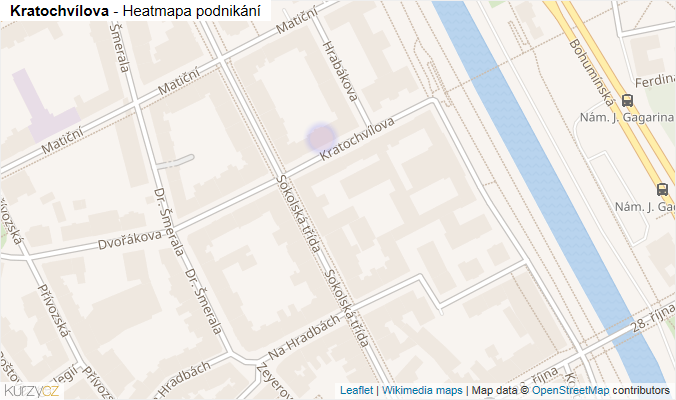Mapa Kratochvílova - Firmy v ulici.