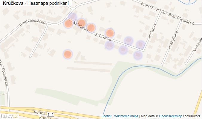Mapa Krůčkova - Firmy v ulici.