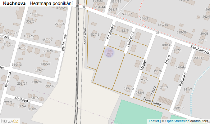 Mapa Kuchnova - Firmy v ulici.