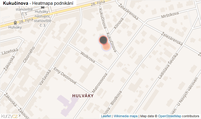 Mapa Kukučínova - Firmy v ulici.