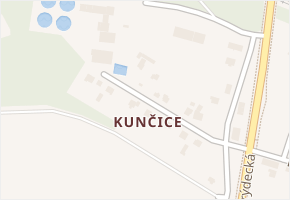 Kunčice v obci Ostrava - mapa části obce