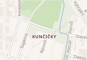 Kunčičky v obci Ostrava - mapa části obce
