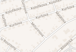 Kuršova v obci Ostrava - mapa ulice